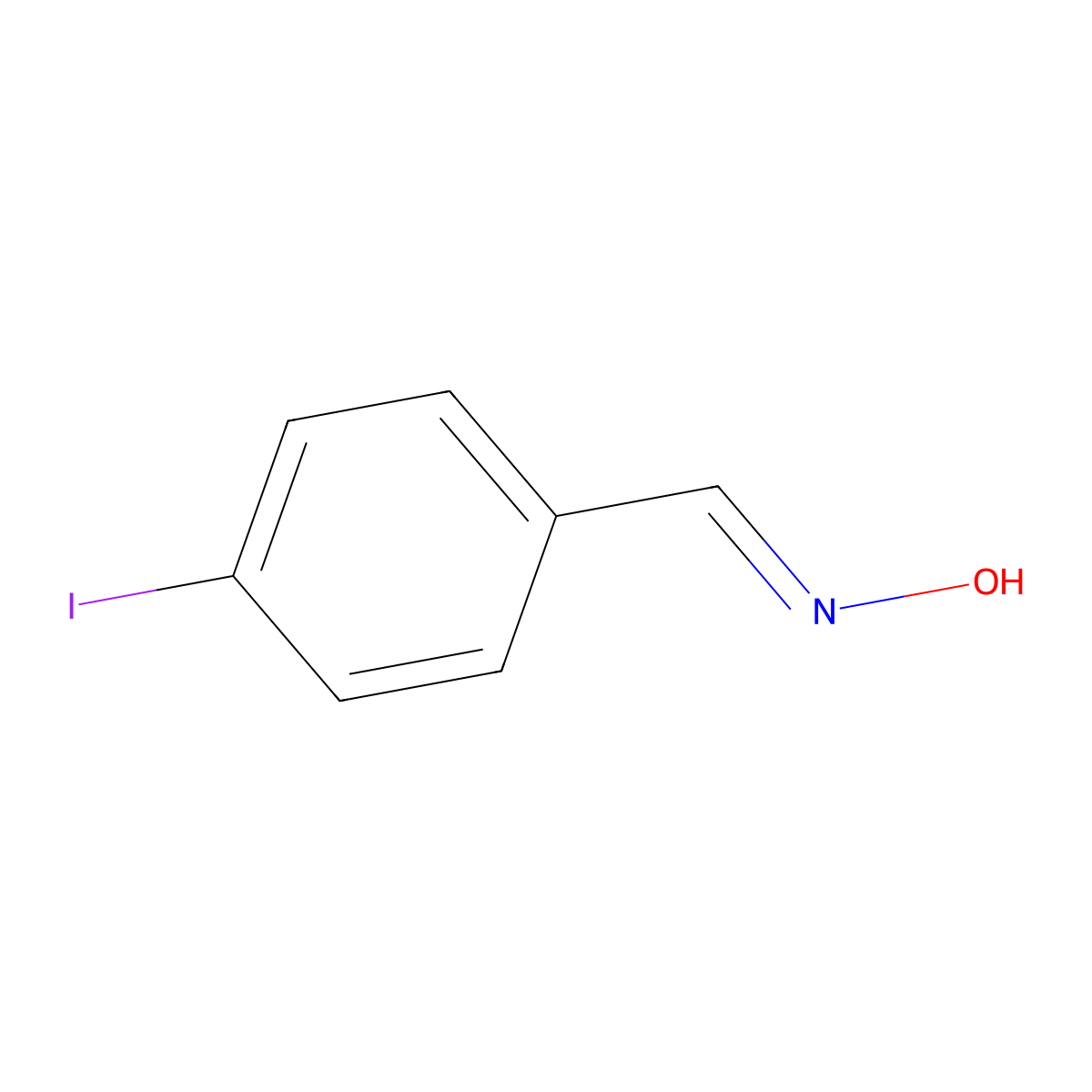 Syn-4-iodobenzaldehyde oxime molecular structure, CAS 34158-75-3