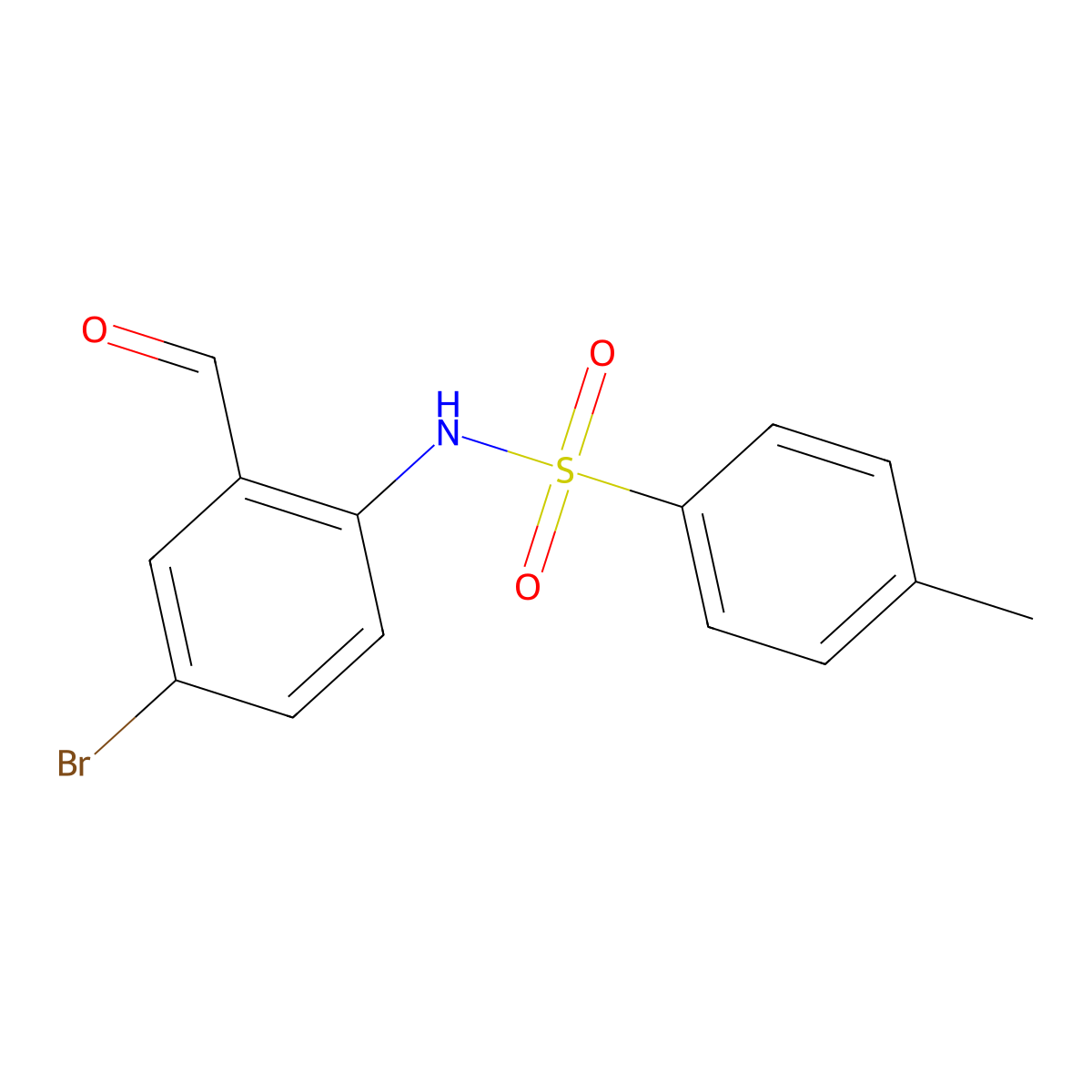 N-(4-bromo-2-formylphenyl)-4-methylbenzenesulfonamide molecular structure, CAS 34159-05-2