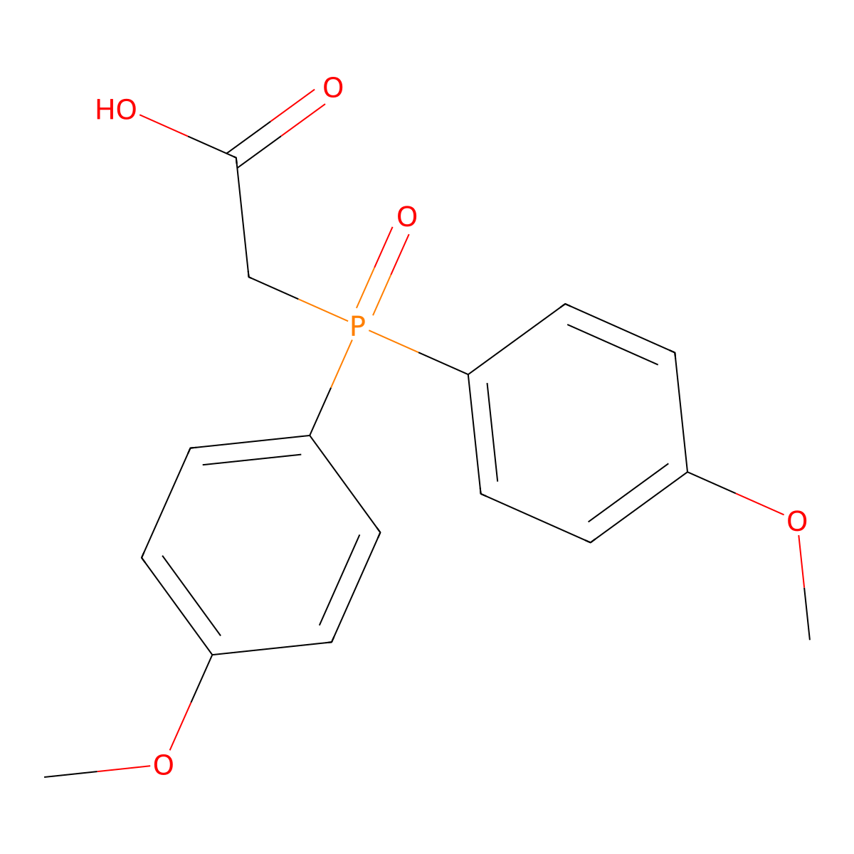 [Bis(4-methoxyphenyl)phosphoryl]acetic acid molecular structure, CAS 34159-54-1