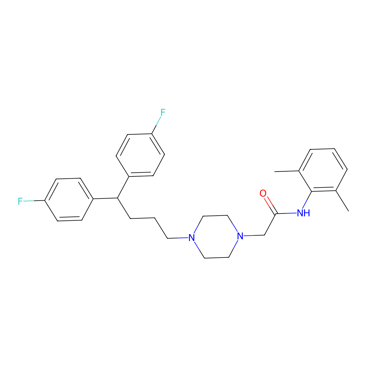 Lidoflazine molecular structure, CAS 3416-26-0
