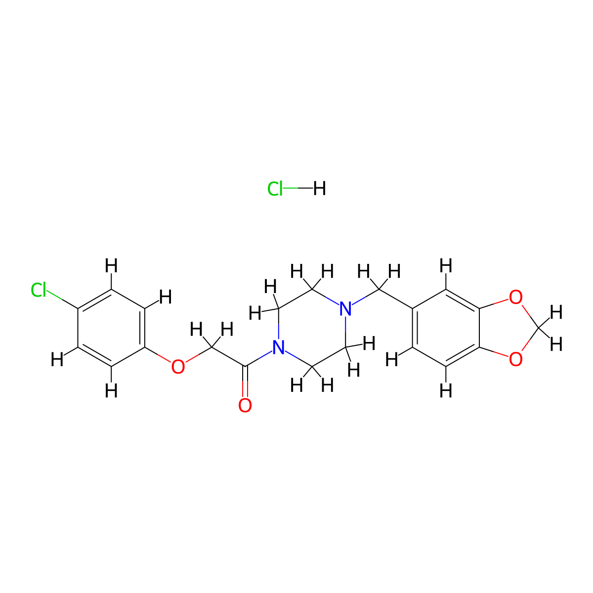 Fipexide hydrochloride molecular structure, CAS 34161-23-4