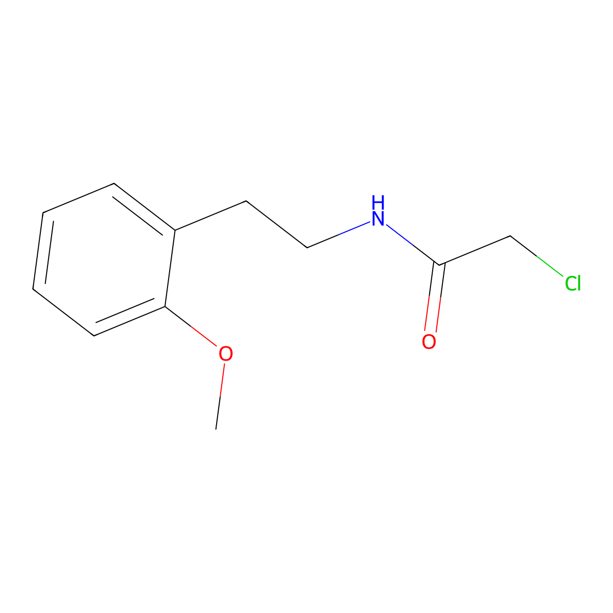 Acetamide, 2-chloro-N-(o-methoxyphenethyl)- molecular structure, CAS 34162-11-3