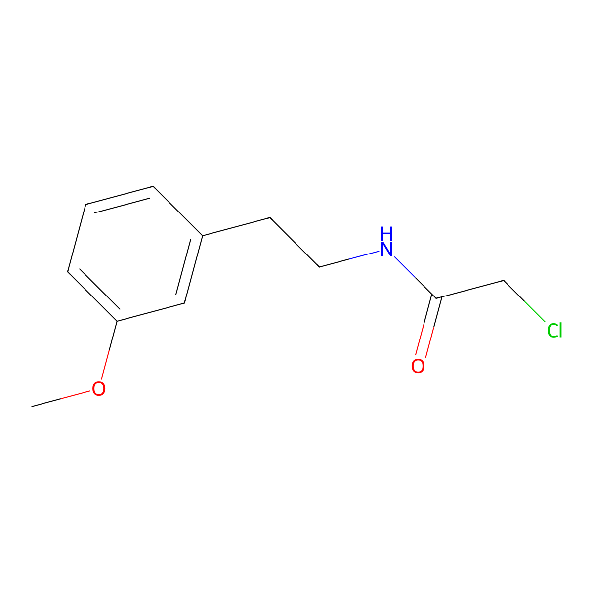 Acetamide, 2-chloro-N-(m-methoxyphenethyl)- molecular structure, CAS 34162-12-4