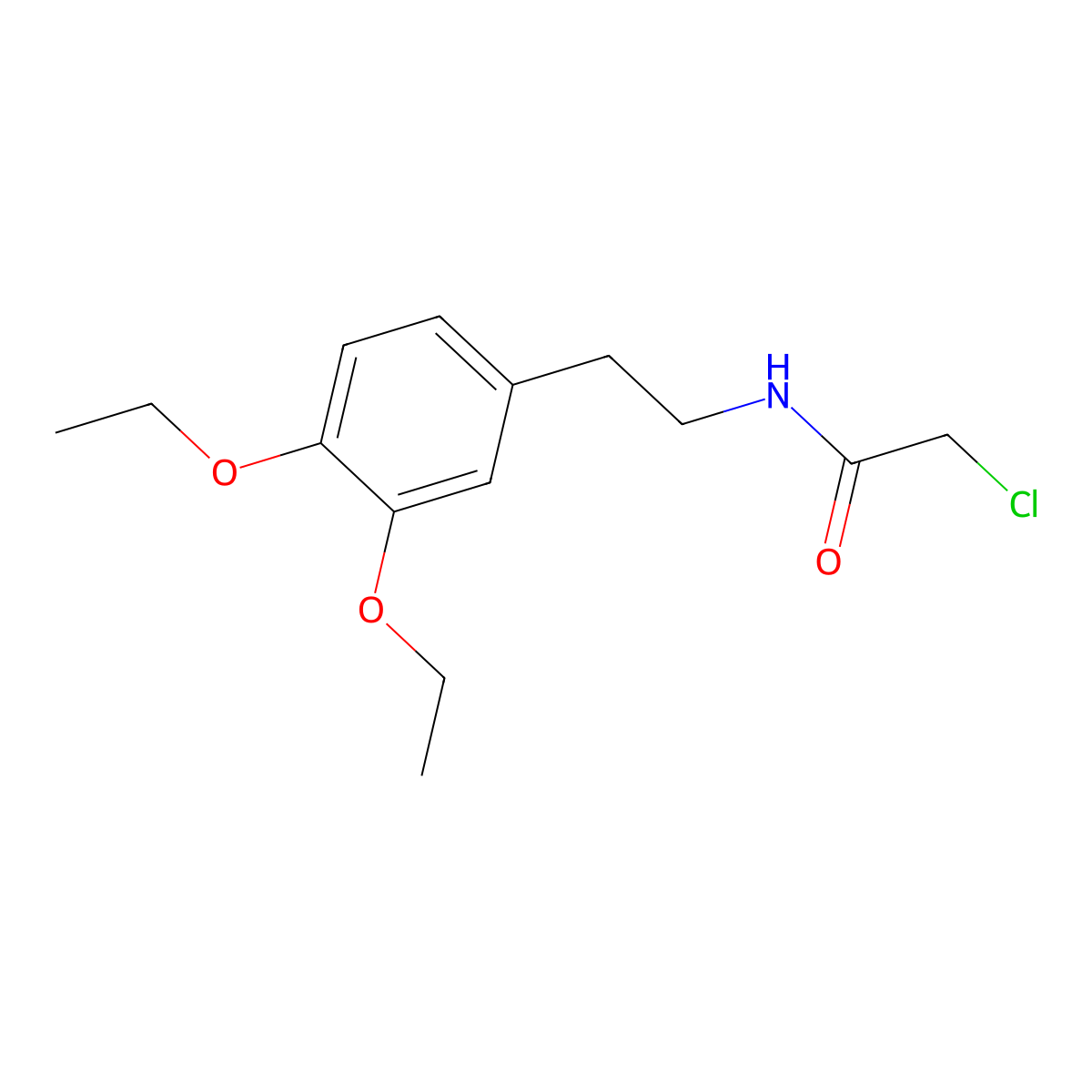 2-chloro-N-[2-(3,4-diethoxyphenyl)ethyl]acetamide molecular structure, CAS 34162-19-1