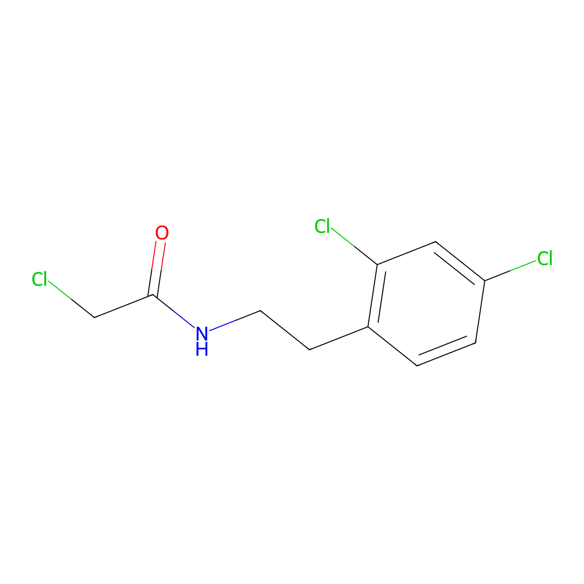 2-Chloro-N-(2-(2,4-dichlorophenyl)ethyl)acetamide molecular structure, CAS 34162-22-6