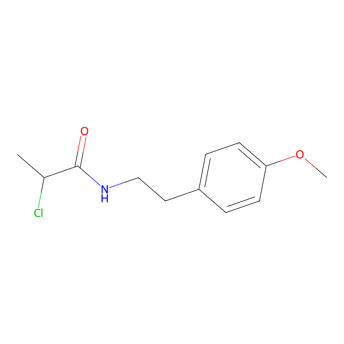 2-chloro-N-[2-(4-methoxyphenyl)ethyl]propanamide molecular structure, CAS 34162-29-3