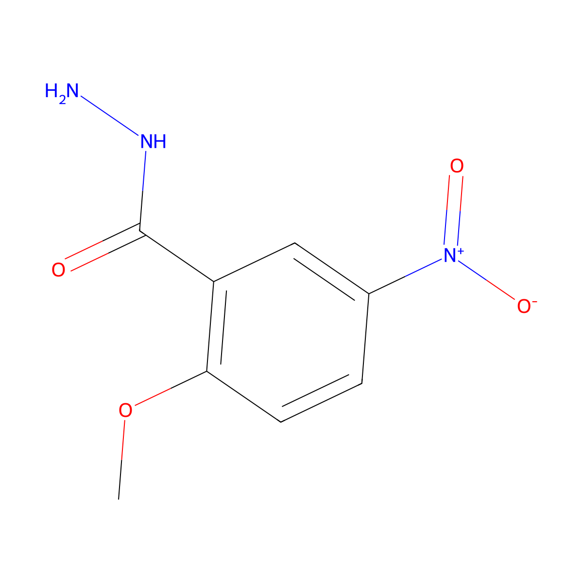 2-Methoxy-5-nitrobenzohydrazide molecular structure, CAS 34164-77-7