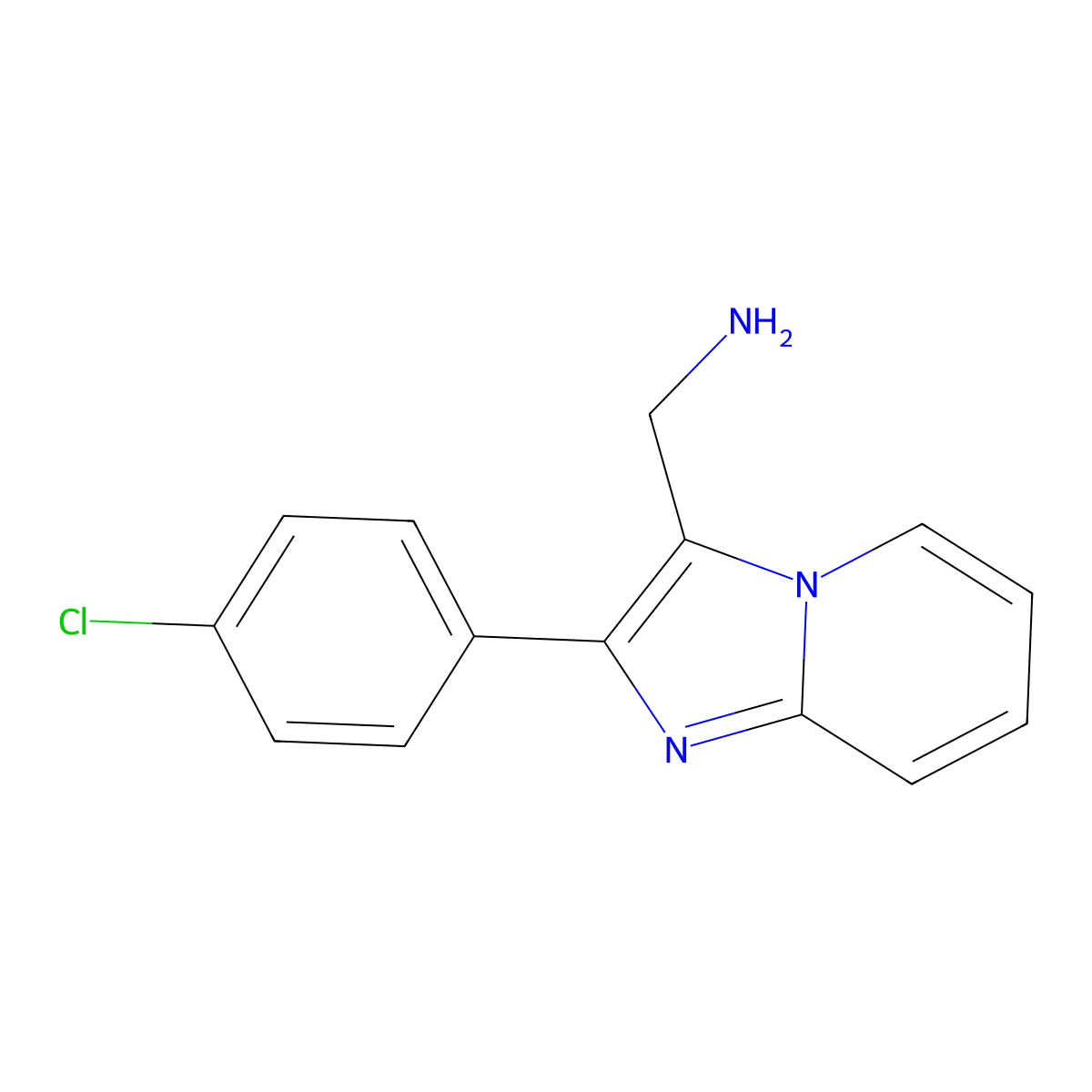 (2-(4-Chlorophenyl)imidazo[1,2-a]pyridin-3-yl)methanamine molecular structure, CAS 34164-90-4