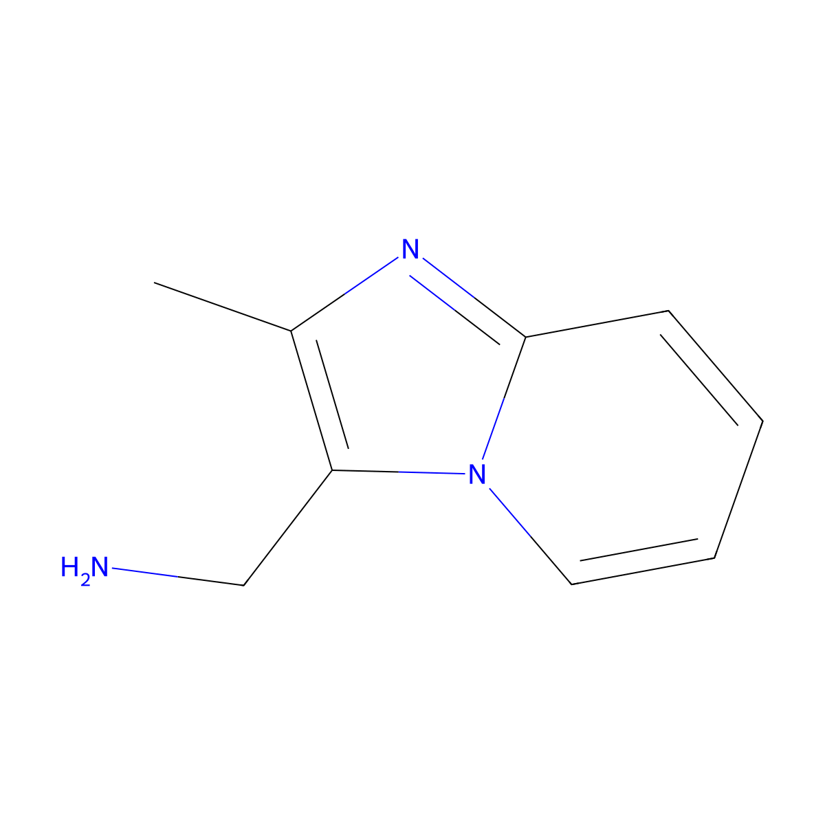 (2-Methylimidazo(1,2-a)pyridin-3-yl)methanamine molecular structure, CAS 34164-91-5