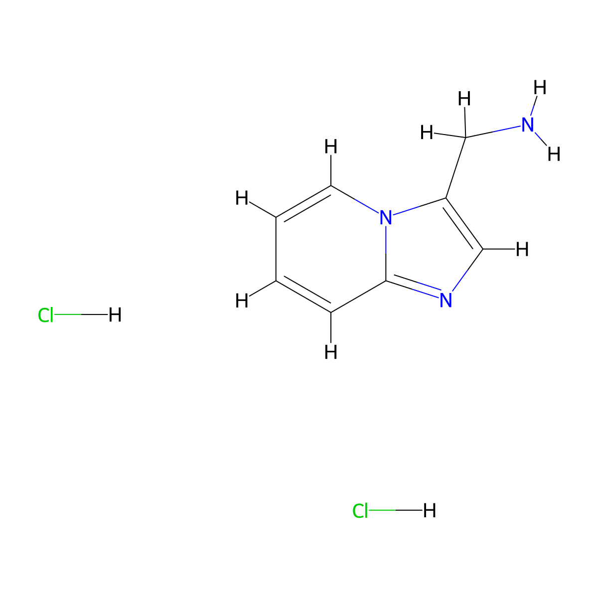 Imidazo[1,2-a]pyridin-3-ylmethanamine dihydrochloride molecular structure, CAS 34164-92-6