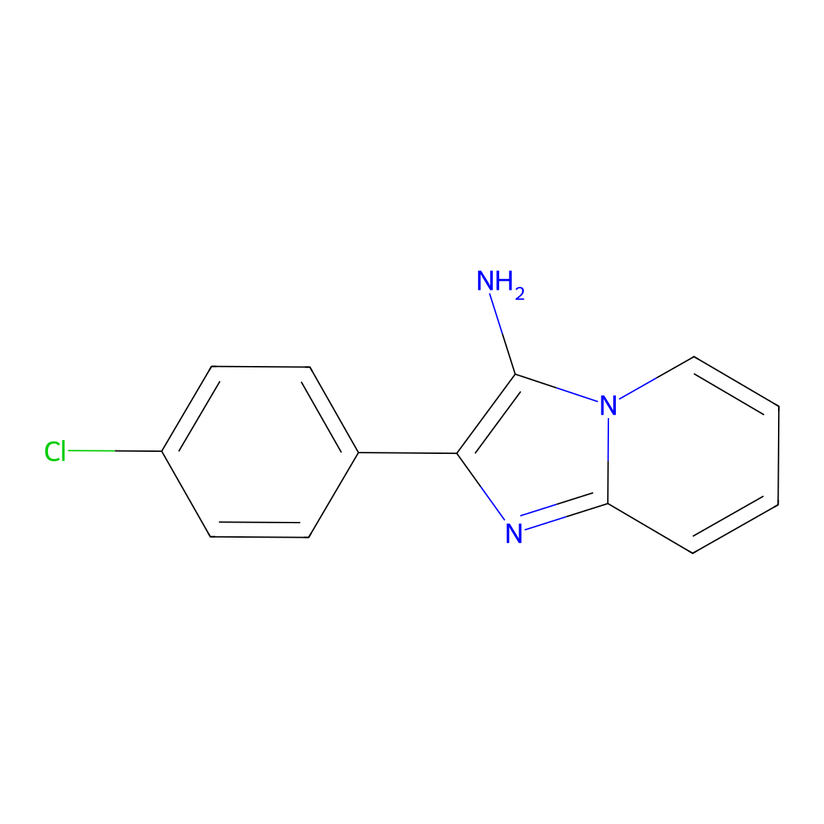 2-(4-Chlorophenyl)imidazo[1,2-a]pyridin-3-amine molecular structure, CAS 34164-94-8