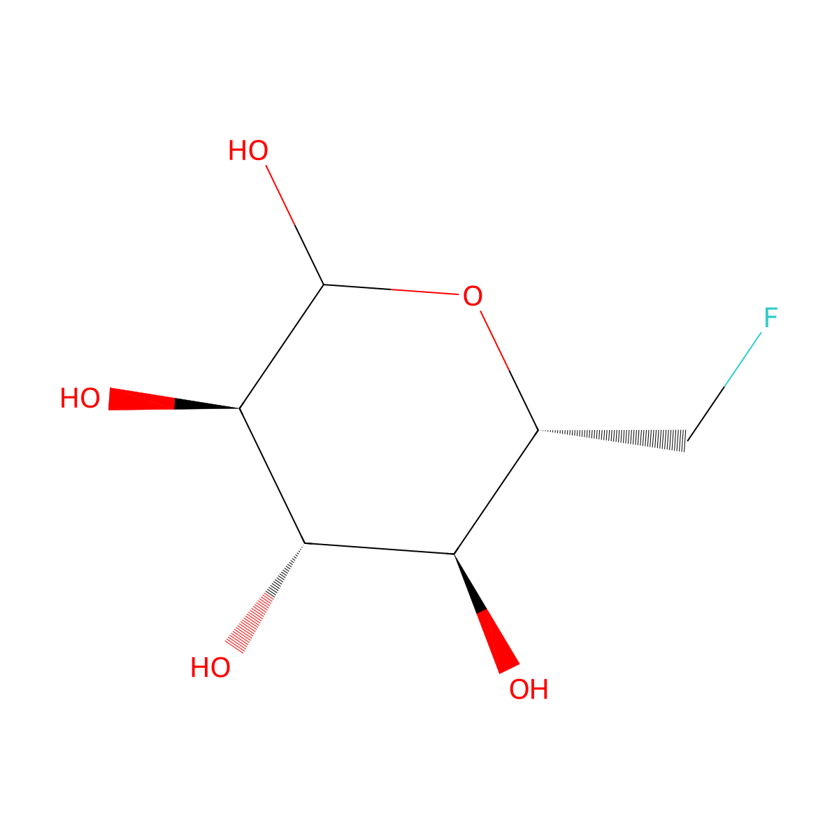 Glucose, 6-deoxy-6-fluoro- molecular structure, CAS 34168-77-9