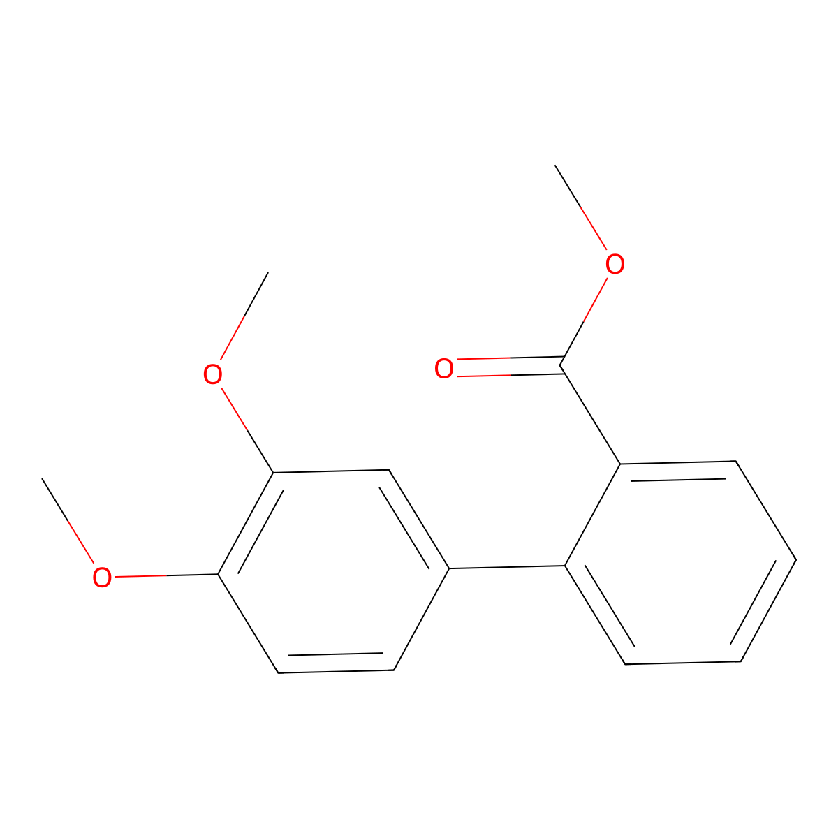 Methyl 2-(3,4-dimethoxyphenyl)benzoate molecular structure, CAS 34169-91-0