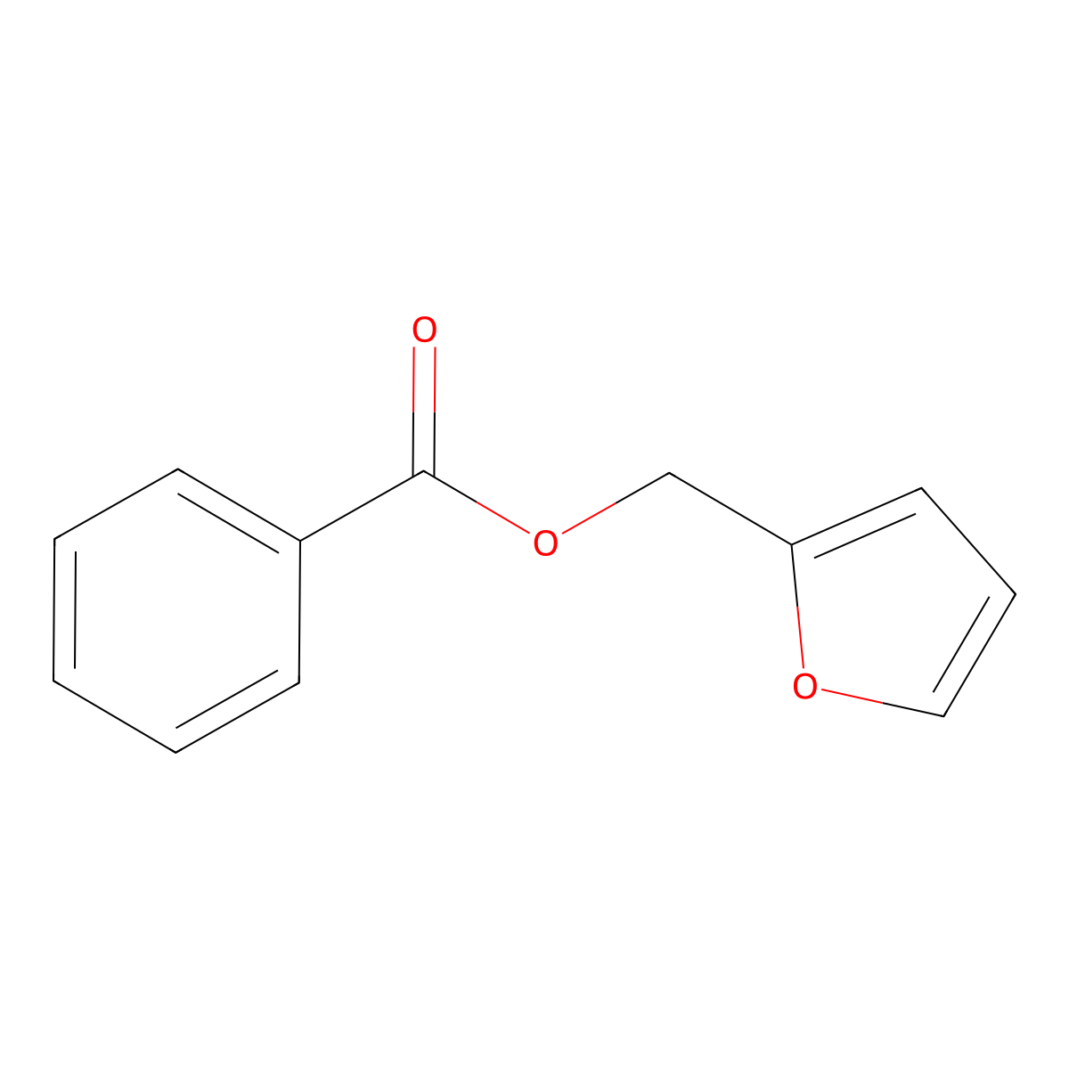 Furfuryl benzoate molecular structure, CAS 34171-46-5