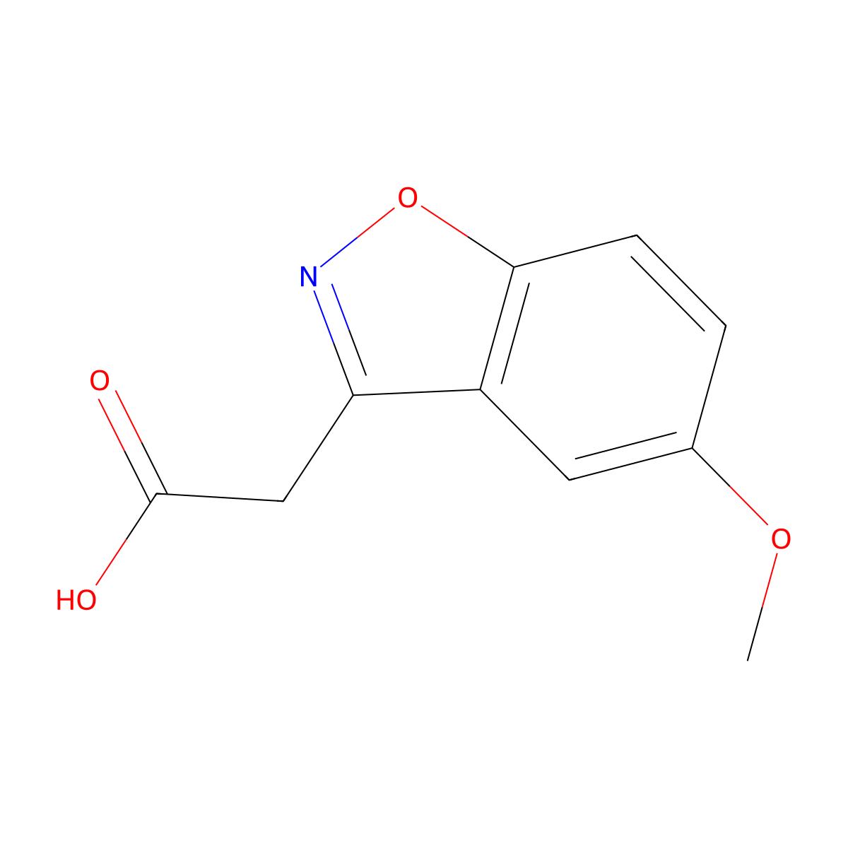 2-(5-Methoxy-1,2-benzoxazol-3-yl)acetic acid molecular structure, CAS 34172-98-0