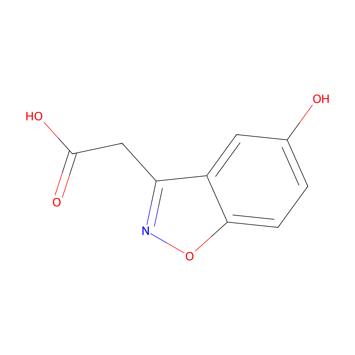 2-(5-Hydroxy-1,2-benzoxazol-3-yl)acetic acid molecular structure, CAS 34173-03-0