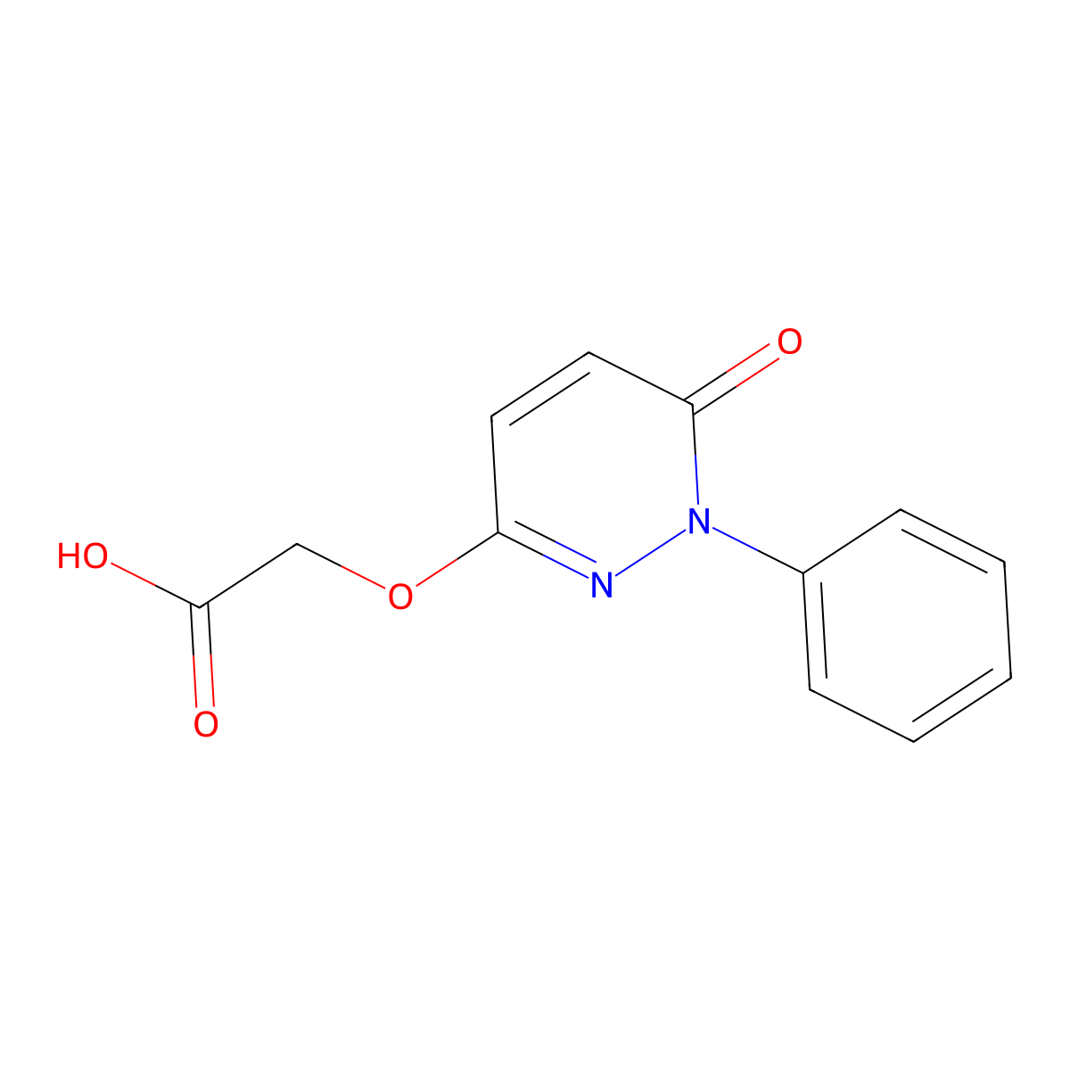2-[(6-Oxo-1-phenyl-1,6-dihydro-3-pyridazinyl)oxy]acetic acid molecular structure, CAS 34173-62-1