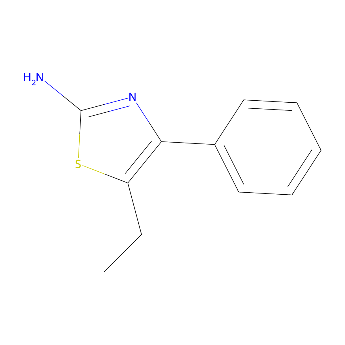 2-Thiazolamine, 5-ethyl-4-phenyl- molecular structure, CAS 34176-47-1