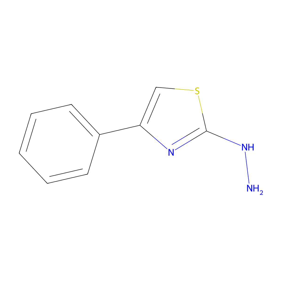 2-Hydrazinyl-4-phenylthiazole molecular structure, CAS 34176-52-8