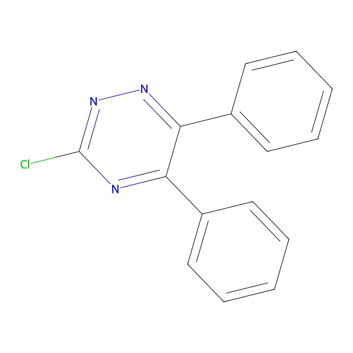 3-Chloro-5,6-diphenyl-1,2,4-triazine molecular structure, CAS 34177-11-2