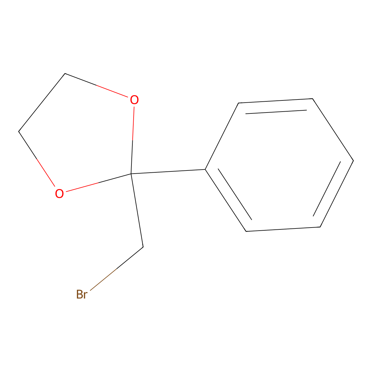 2-(Bromomethyl)-2-phenyl-1,3-dioxolane molecular structure, CAS 3418-21-1
