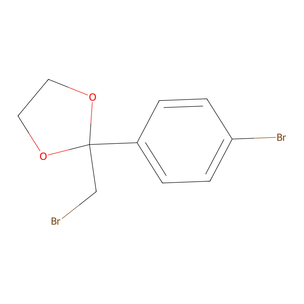 2-(Bromomethyl)-2-(4-bromophenyl)-1,3-dioxolane molecular structure, CAS 3418-22-2