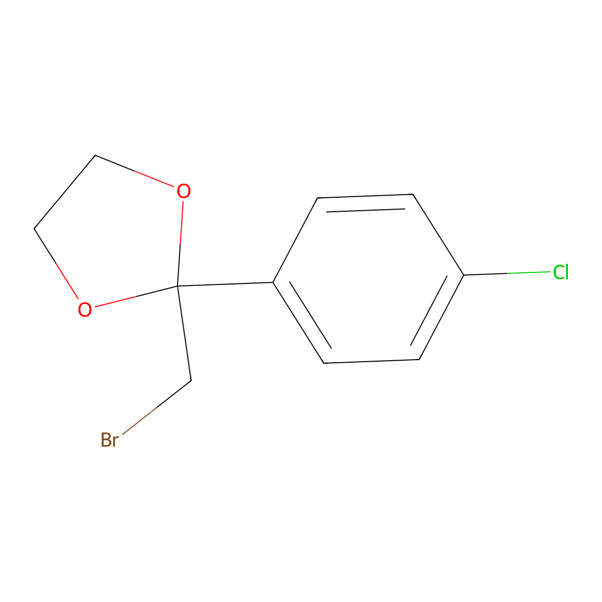 2-(Bromomethyl)-2-(4-chlorophenyl)-1,3-dioxolane molecular structure, CAS 3418-24-4
