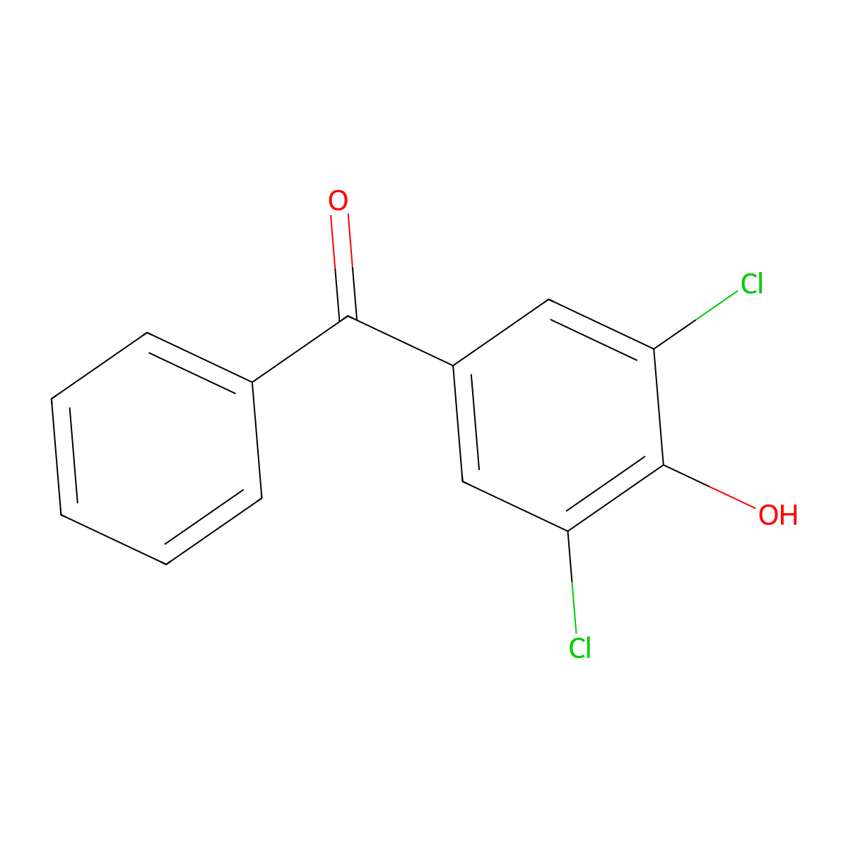 3,5-Dichloro-4-hydroxybenzophenone molecular structure, CAS 34183-06-7