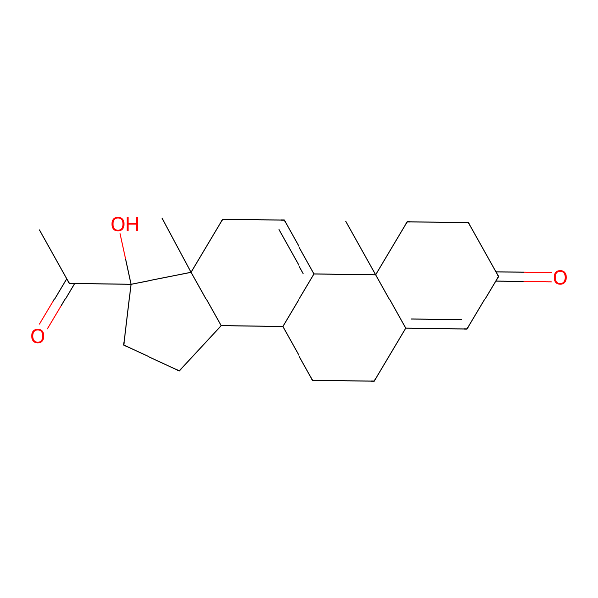 17-Hydroxypregna-4,9(11)-diene-3,20-dione molecular structure, CAS 34184-82-2