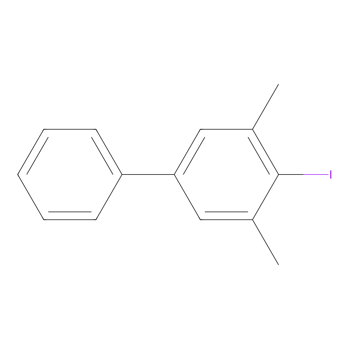 4-Iodo-3,5-dimethylbiphenyl molecular structure, CAS 3419-51-0