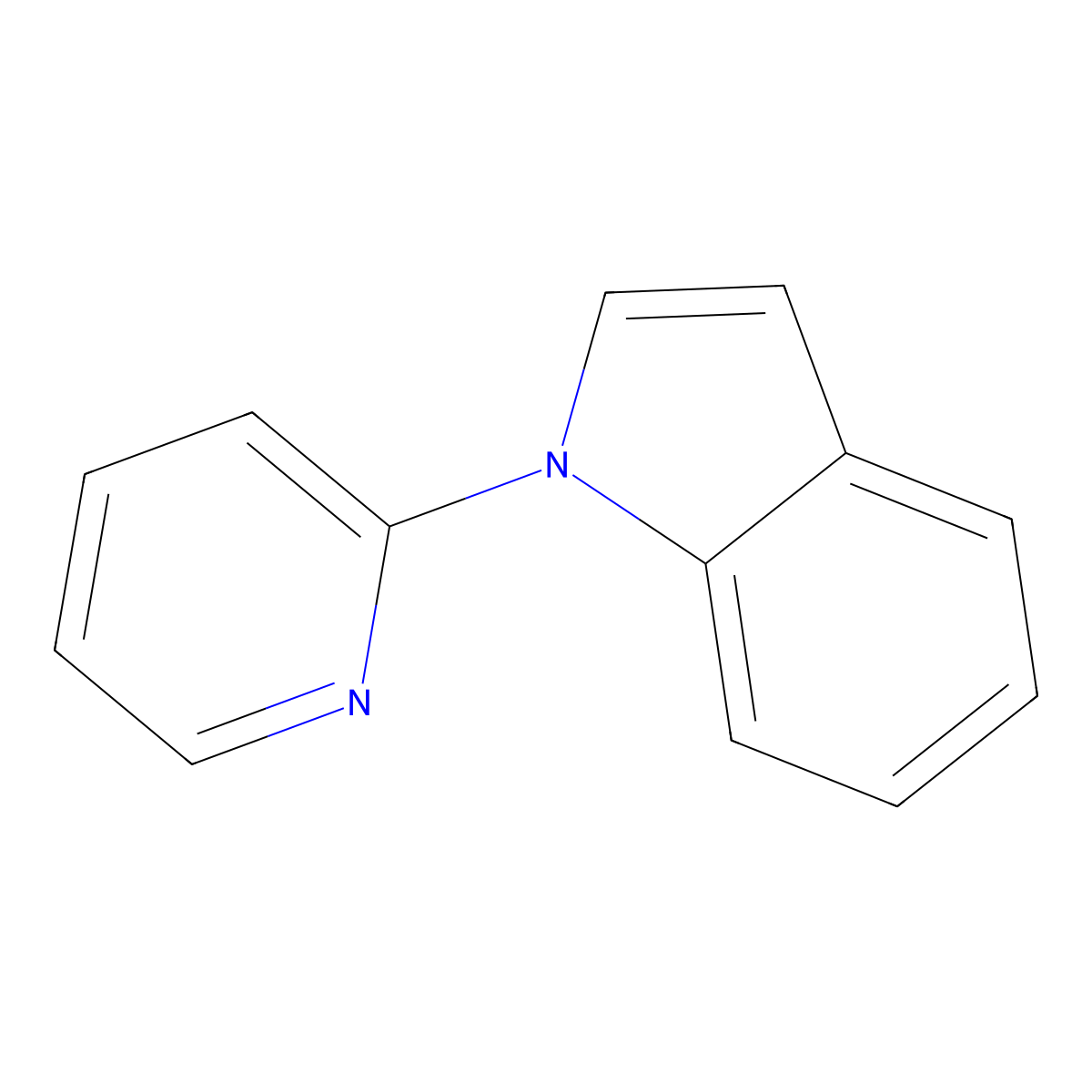 1-(pyridin-2-yl)-1H-indole molecular structure, CAS 3419-91-8
