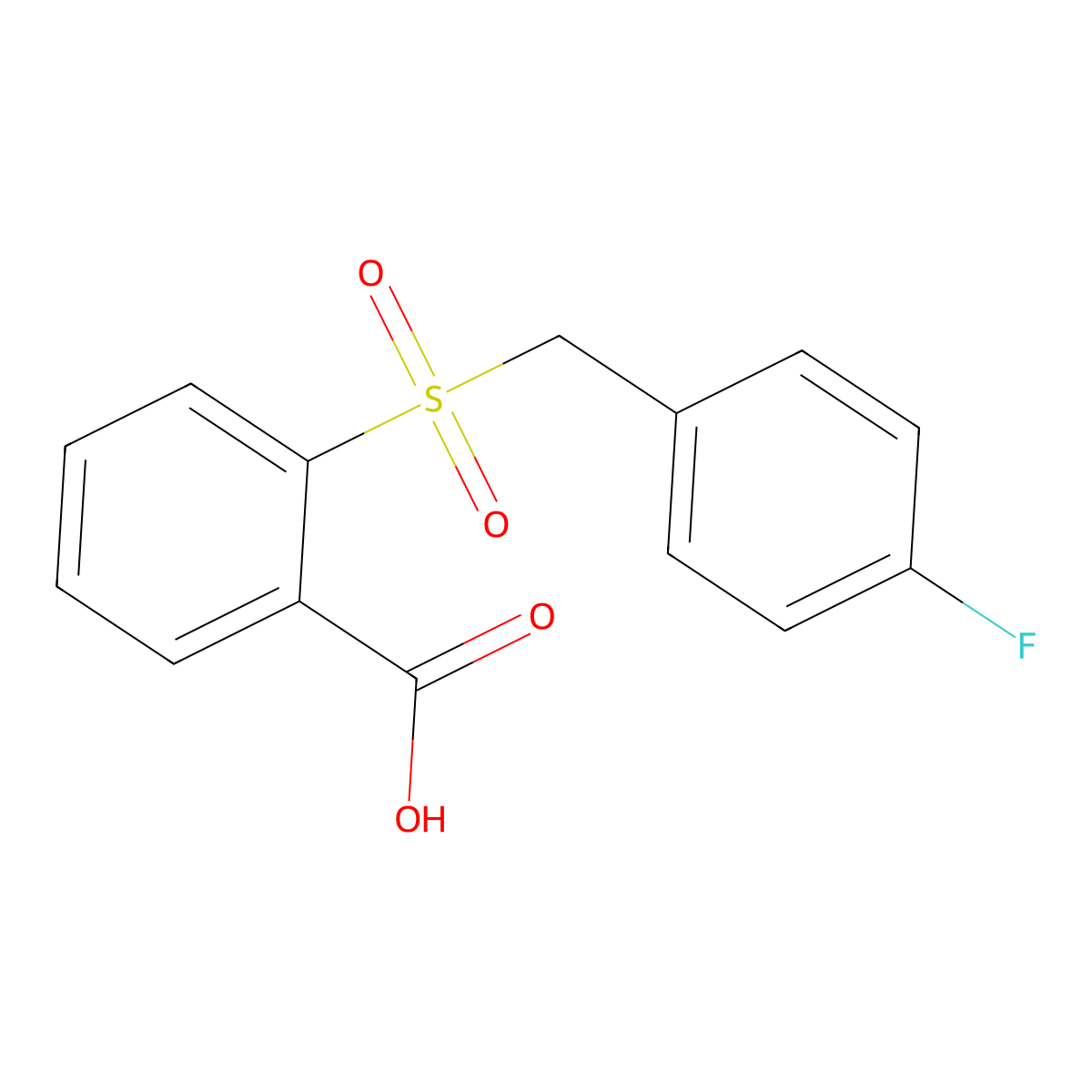 2-[(4-Fluorobenzyl)sulfonyl]benzoic acid molecular structure, CAS 341933-13-9