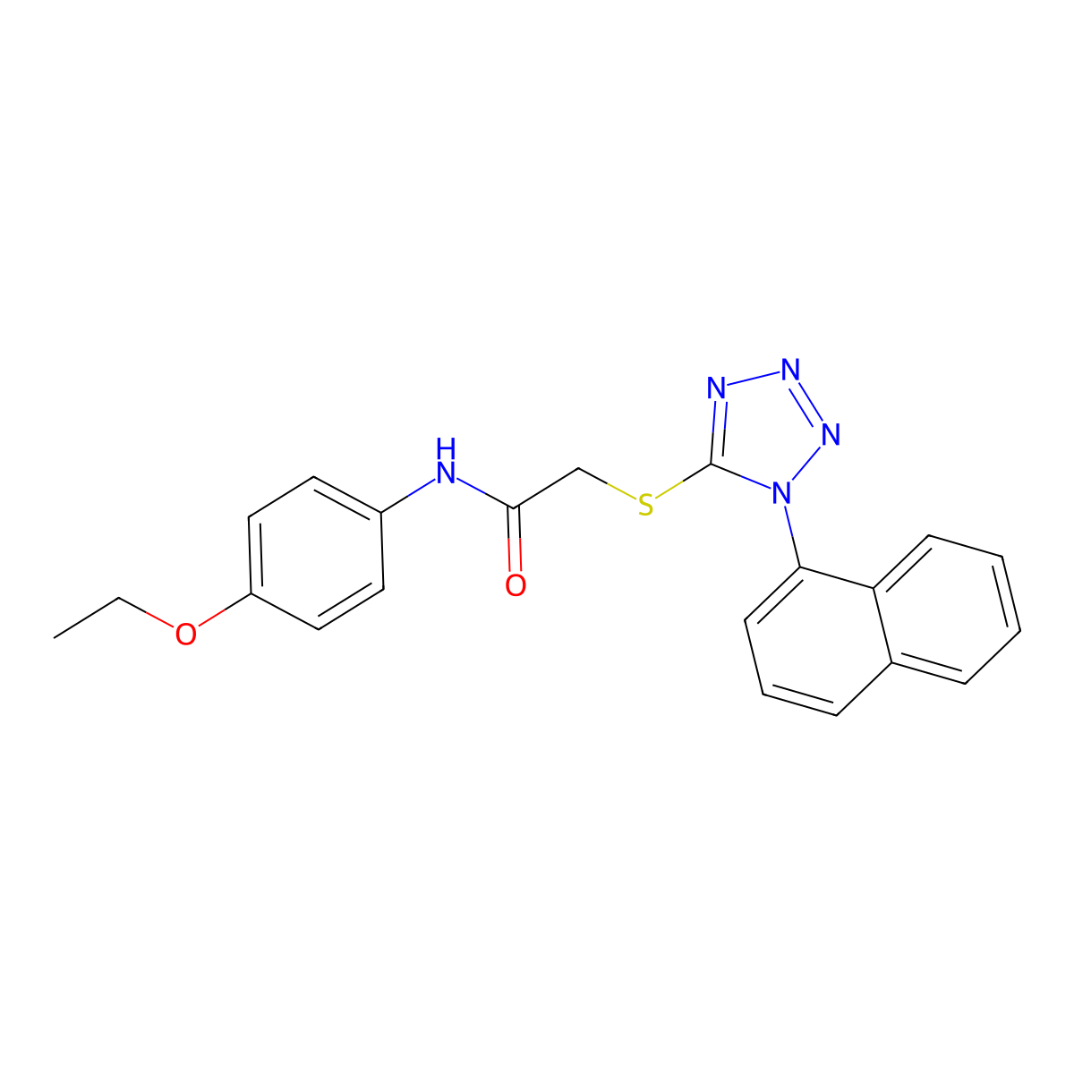 N-(4-ethoxyphenyl)-2-(1-naphthalen-1-yltetrazol-5-yl)sulfanylacetamide molecular structure, CAS 341933-26-4