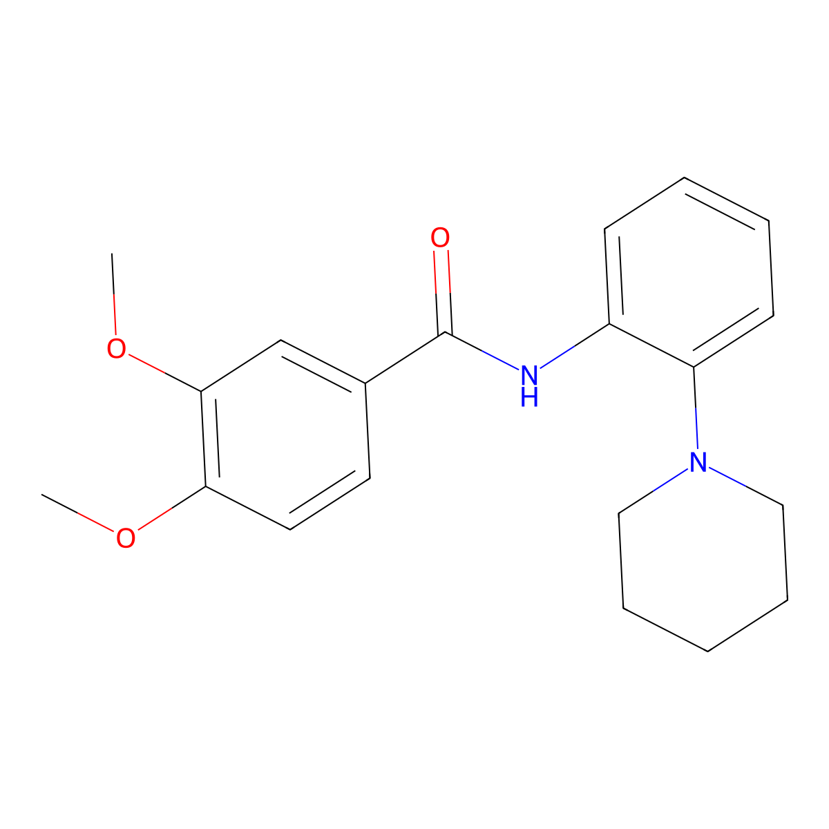 3,4-dimethoxy-N-(2-piperidin-1-ylphenyl)benzamide molecular structure, CAS 341934-21-2