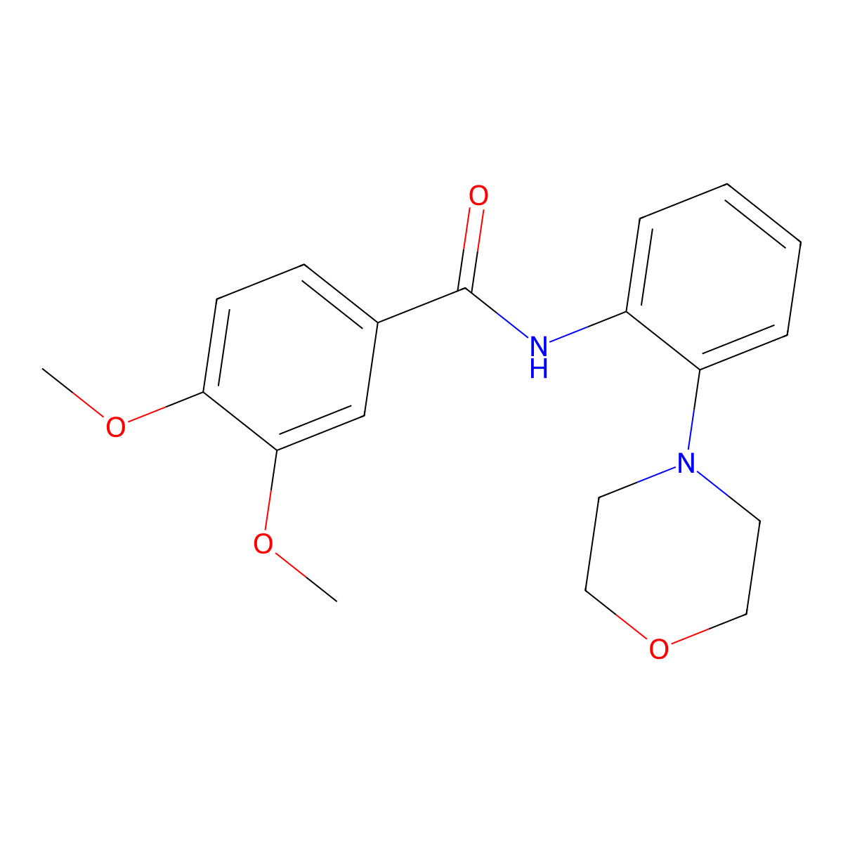 3,4-dimethoxy-N-(2-morpholin-4-ylphenyl)benzamide molecular structure, CAS 341934-23-4