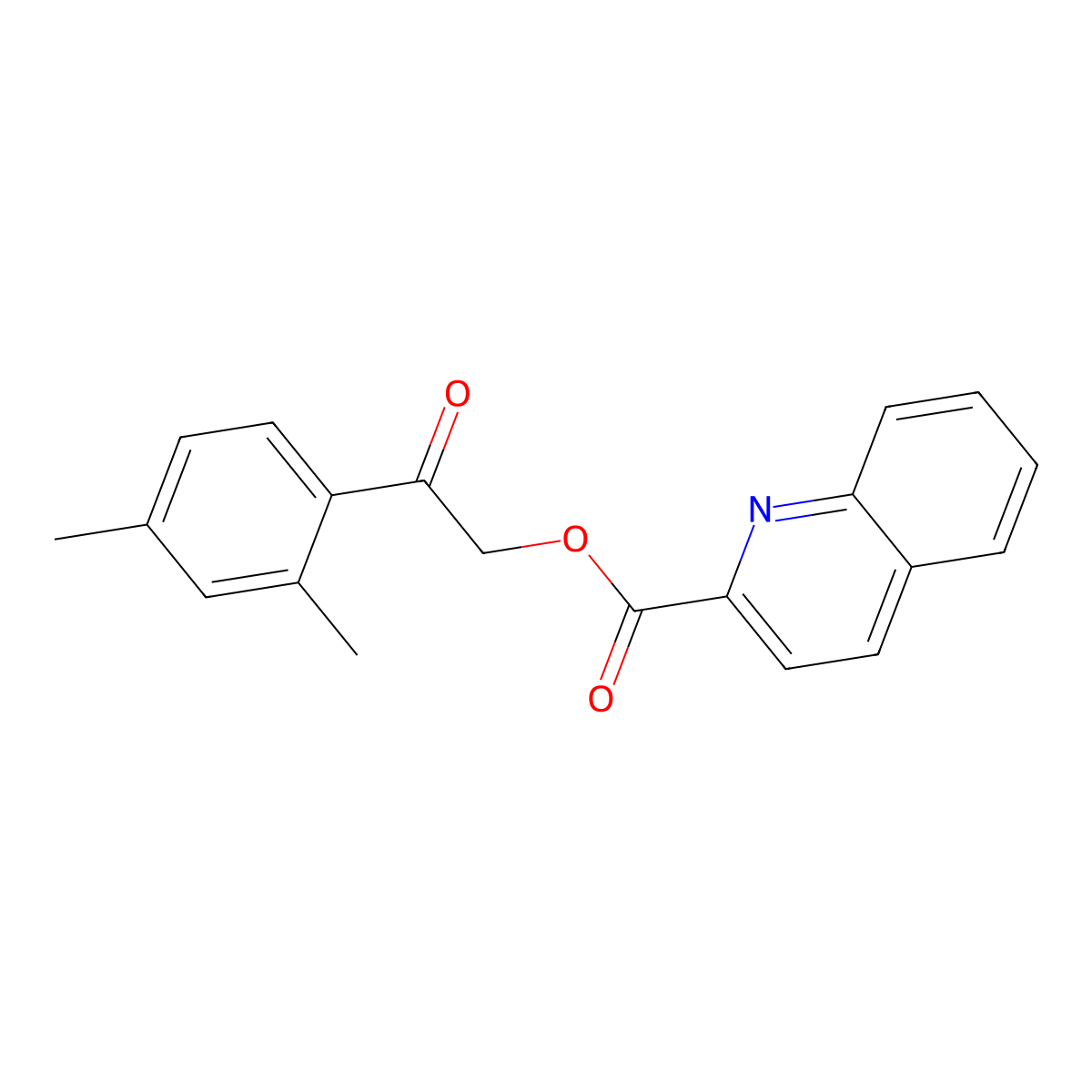 2-(2,4-Dimethylphenyl)-2-oxoethyl quinoline-2-carboxylate molecular structure, CAS 341936-56-9