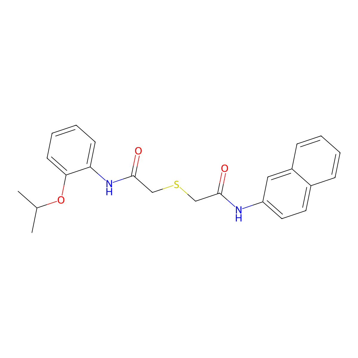 N-naphthalen-2-yl-2-[2-oxo-2-(2-propan-2-yloxyanilino)ethyl]sulfanylacetamide molecular structure, CAS 341936-73-0