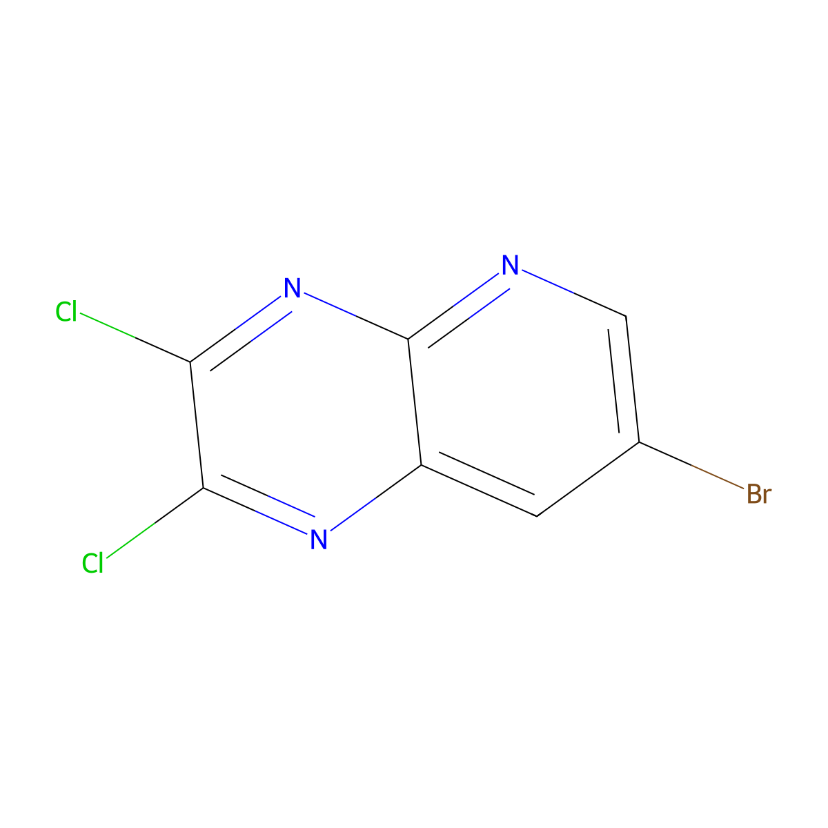 7-Bromo-2,3-dichloropyrido(2,3-b)pyrazine molecular structure, CAS 341939-31-9