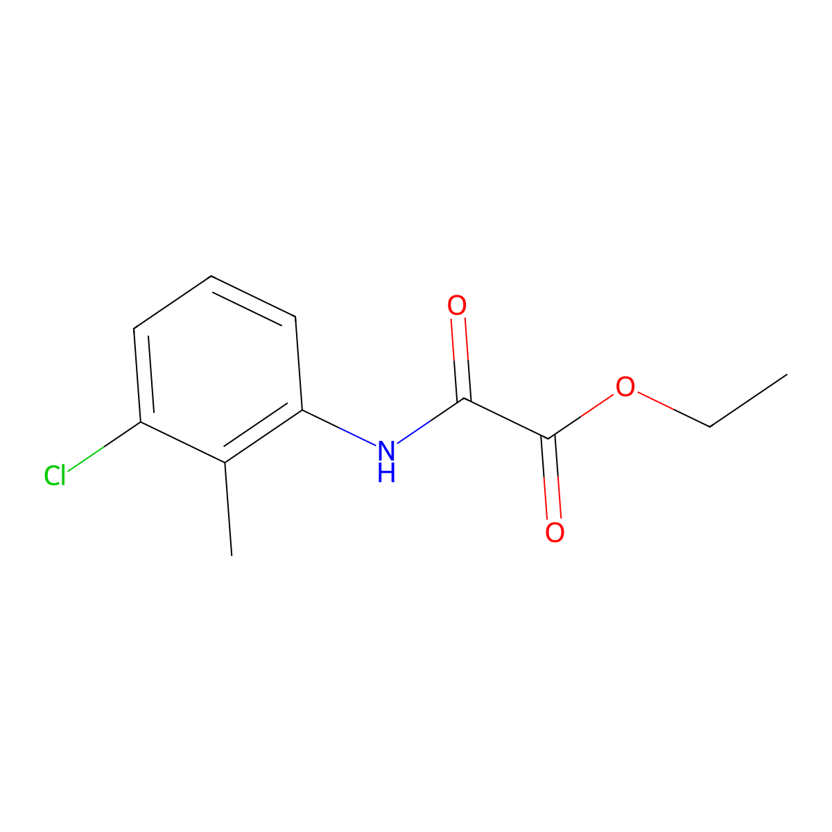 Ethyl [(3-chloro-2-methylphenyl)amino](oxo)acetate molecular structure, CAS 341940-71-4
