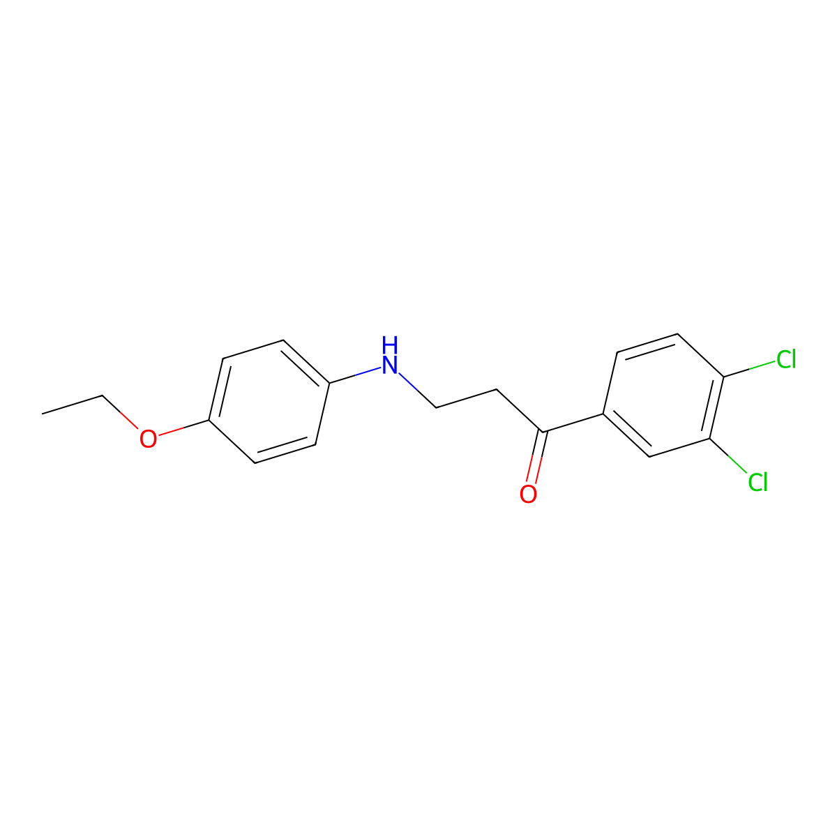 1-(3,4-Dichlorophenyl)-3-(4-ethoxyanilino)-1-propanone molecular structure, CAS 341940-99-6
