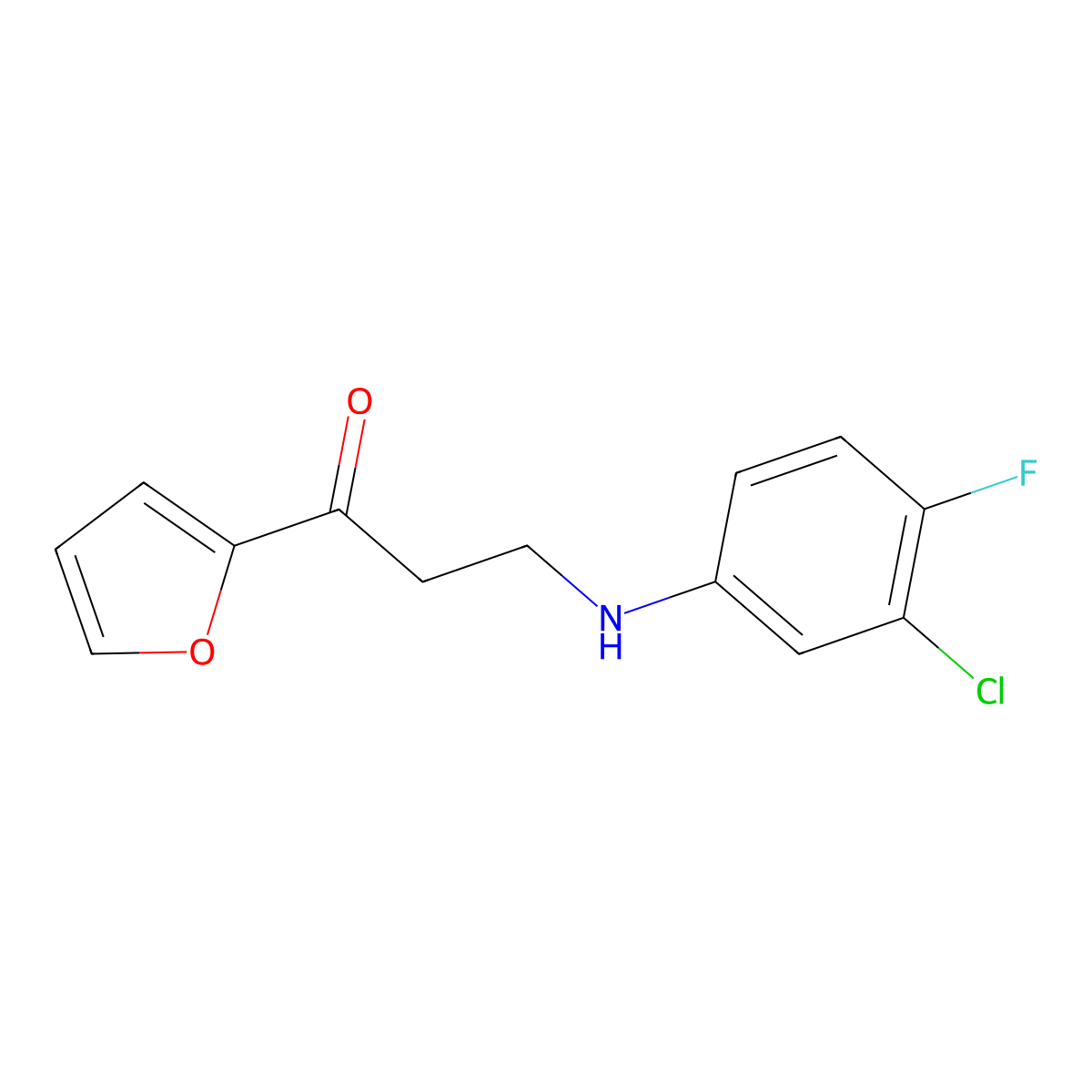 3-(3-Chloro-4-fluoroanilino)-1-(furan-2-yl)propan-1-one molecular structure, CAS 341941-78-4