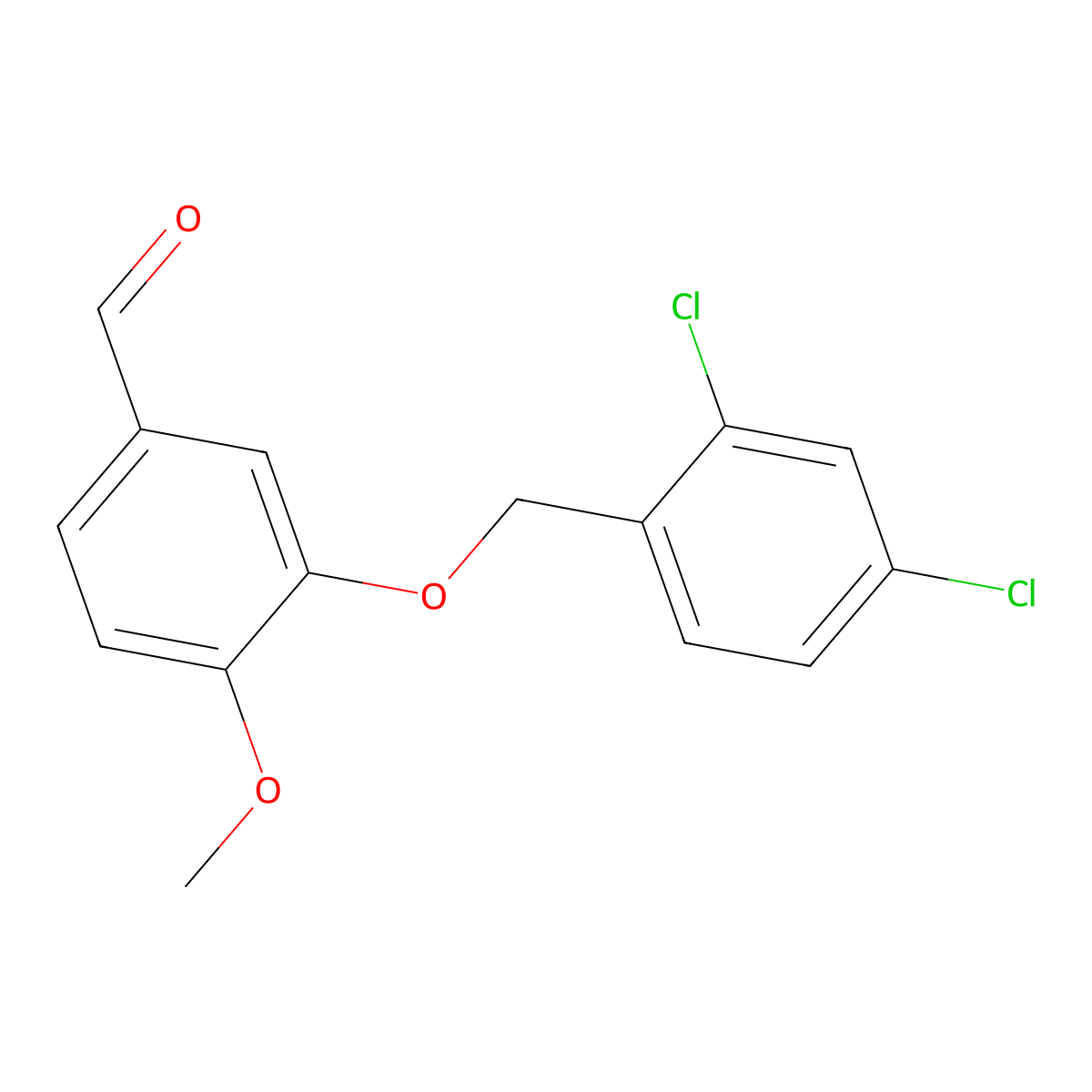 3-[(2,4-Dichlorophenyl)methoxy]-4-methoxybenzaldehyde molecular structure, CAS 341942-08-3