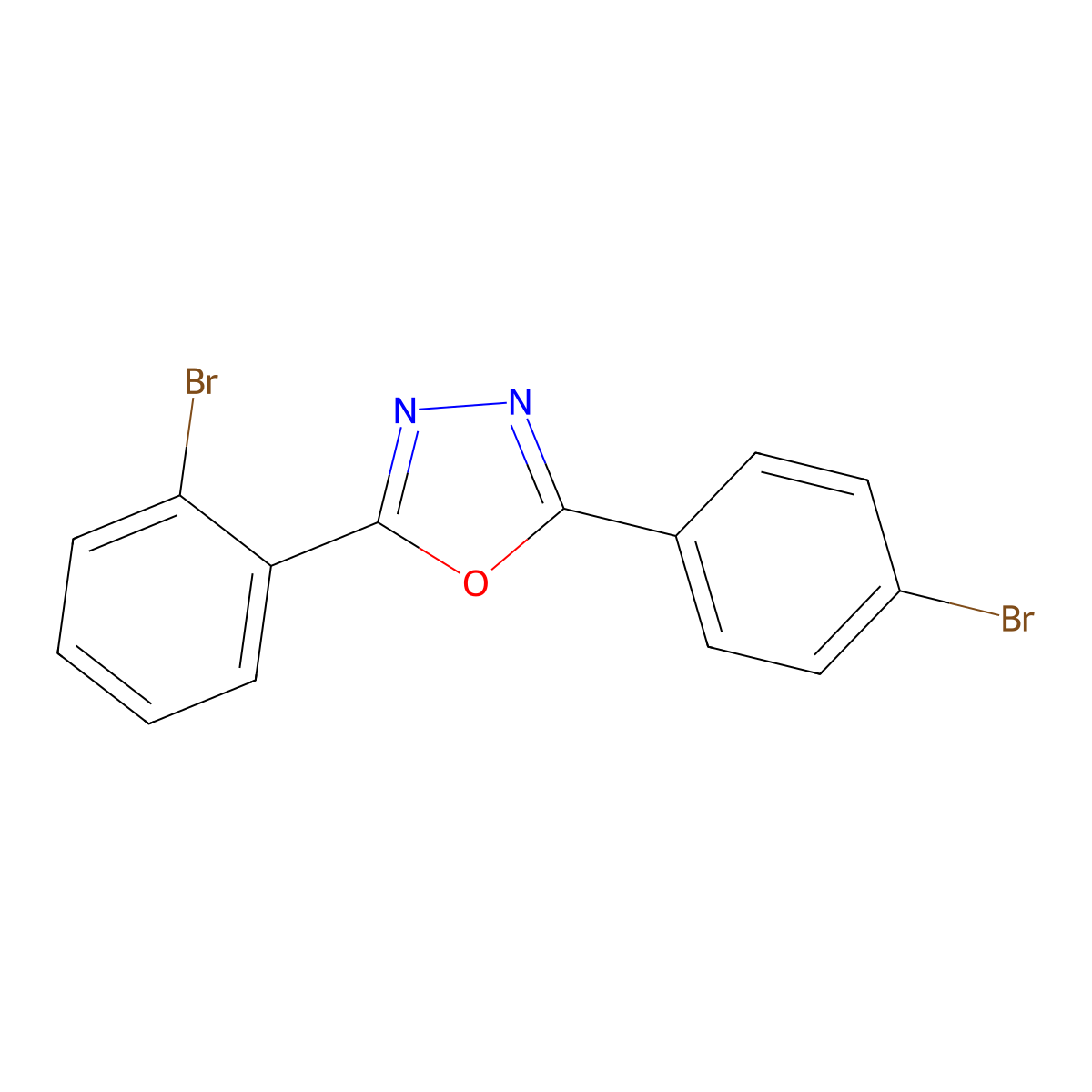 2-(2-Bromophenyl)-5-(4-bromophenyl)-1,3,4-oxadiazole molecular structure, CAS 341943-83-7