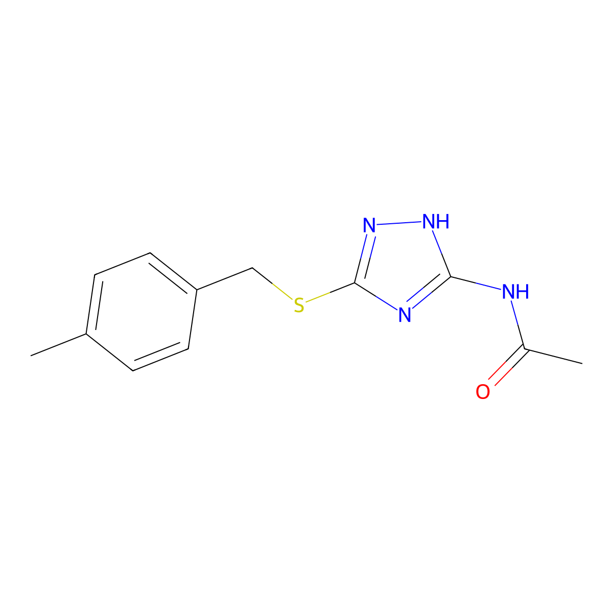 N-{5-[(4-methylbenzyl)sulfanyl]-1H-1,2,4-triazol-3-yl}acetamide molecular structure, CAS 341944-27-2