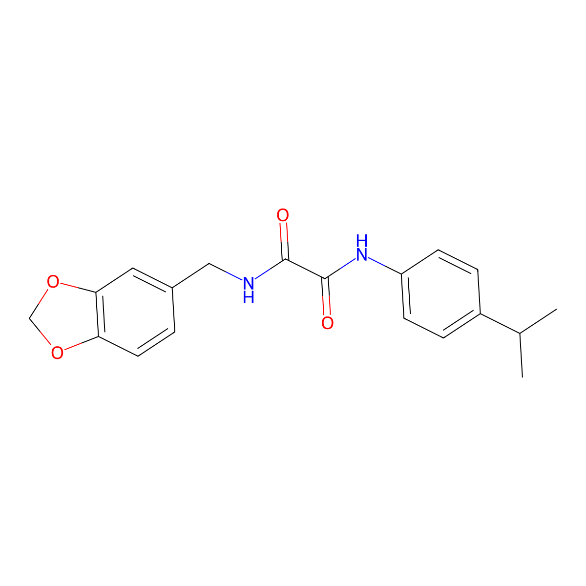 N-(1,3-benzodioxol-5-ylmethyl)-N'-(4-propan-2-ylphenyl)oxamide molecular structure, CAS 341952-14-5