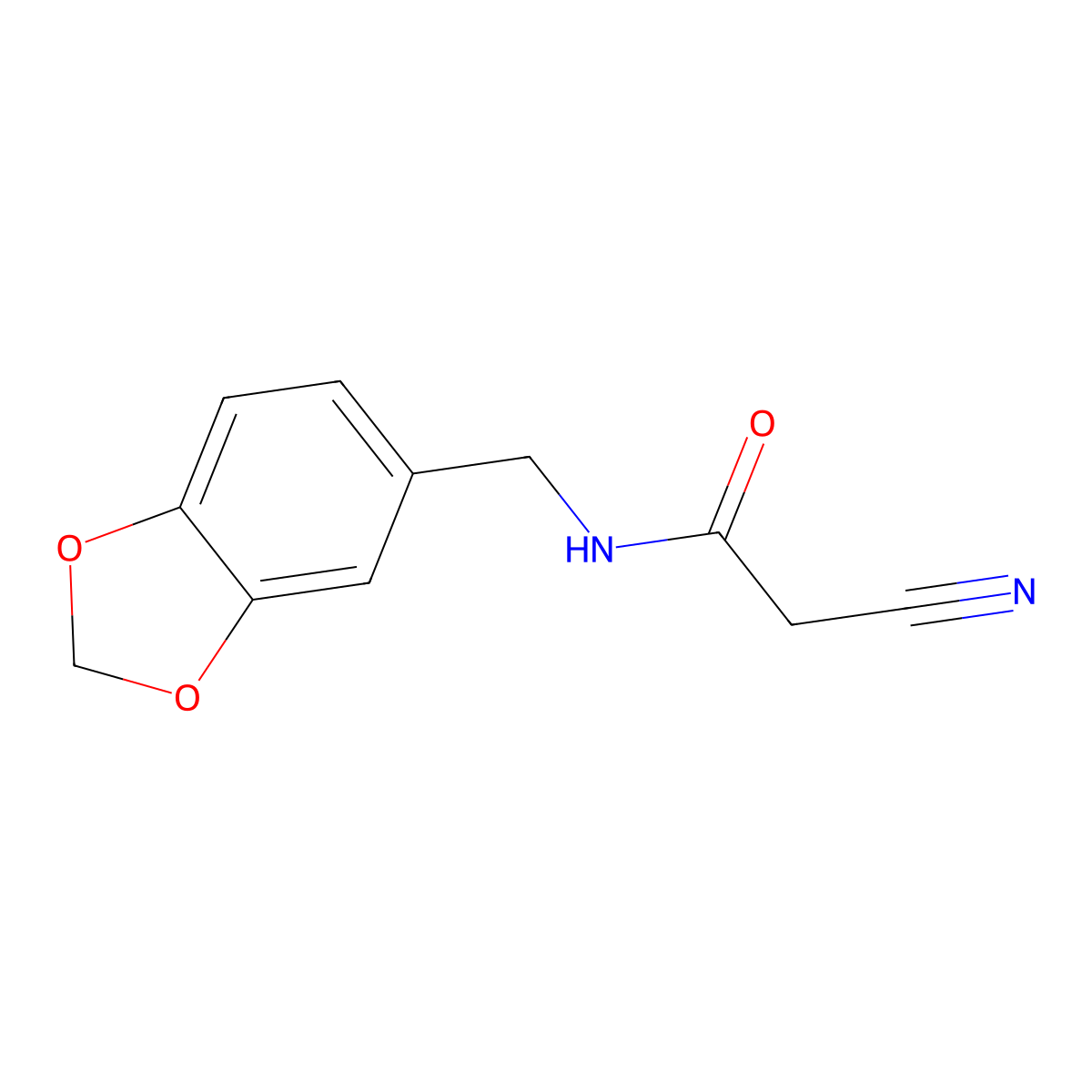 N-(1,3-benzodioxol-5-ylmethyl)-2-cyanoacetamide molecular structure, CAS 341953-72-8