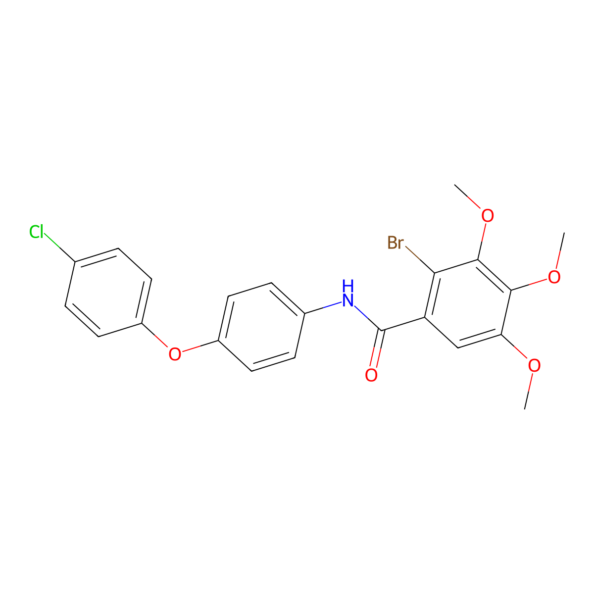 2-bromo-N-[4-(4-chlorophenoxy)phenyl]-3,4,5-trimethoxybenzamide molecular structure, CAS 341953-77-3