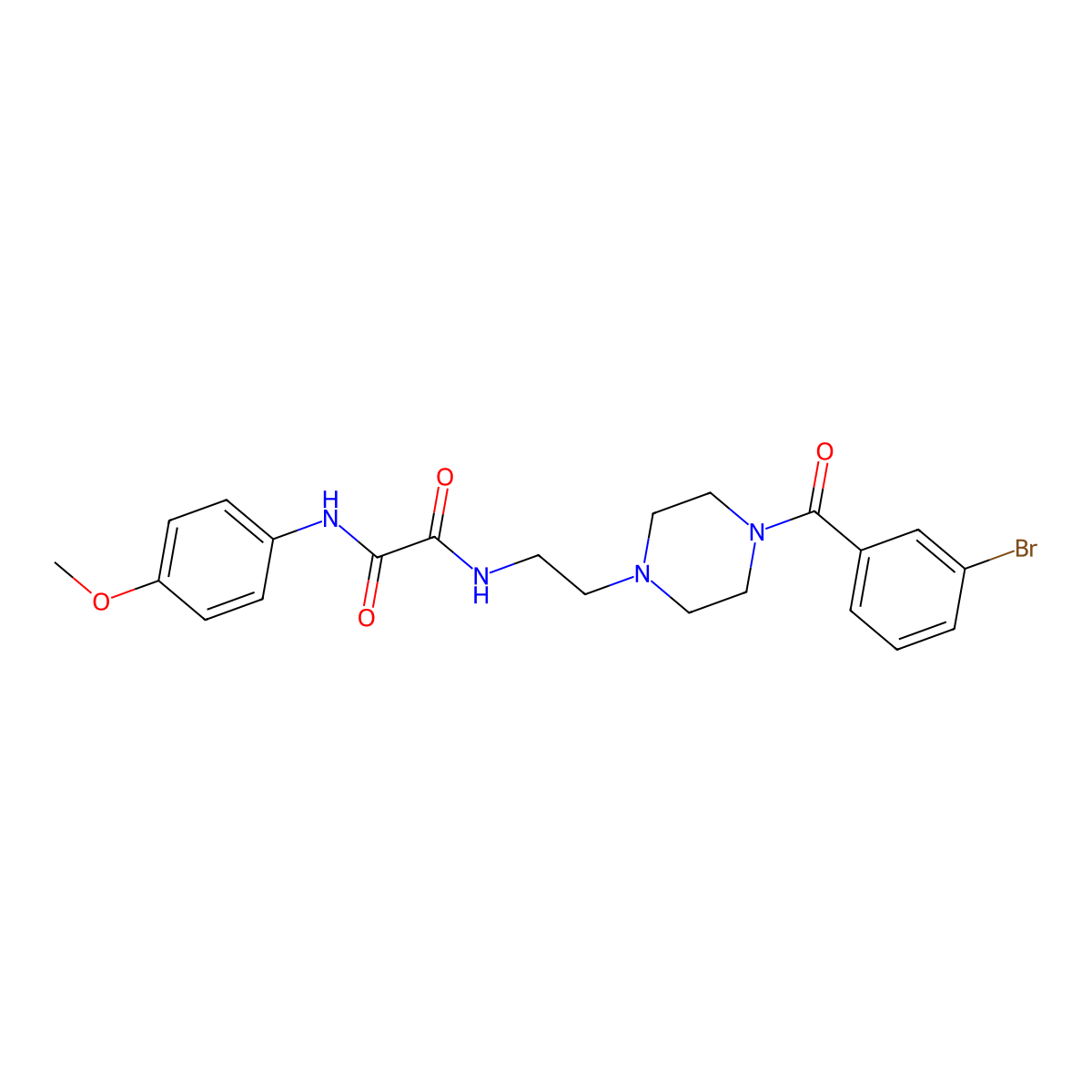 N-[2-[4-(3-bromobenzoyl)piperazin-1-yl]ethyl]-N'-(4-methoxyphenyl)oxamide molecular structure, CAS 341954-58-3