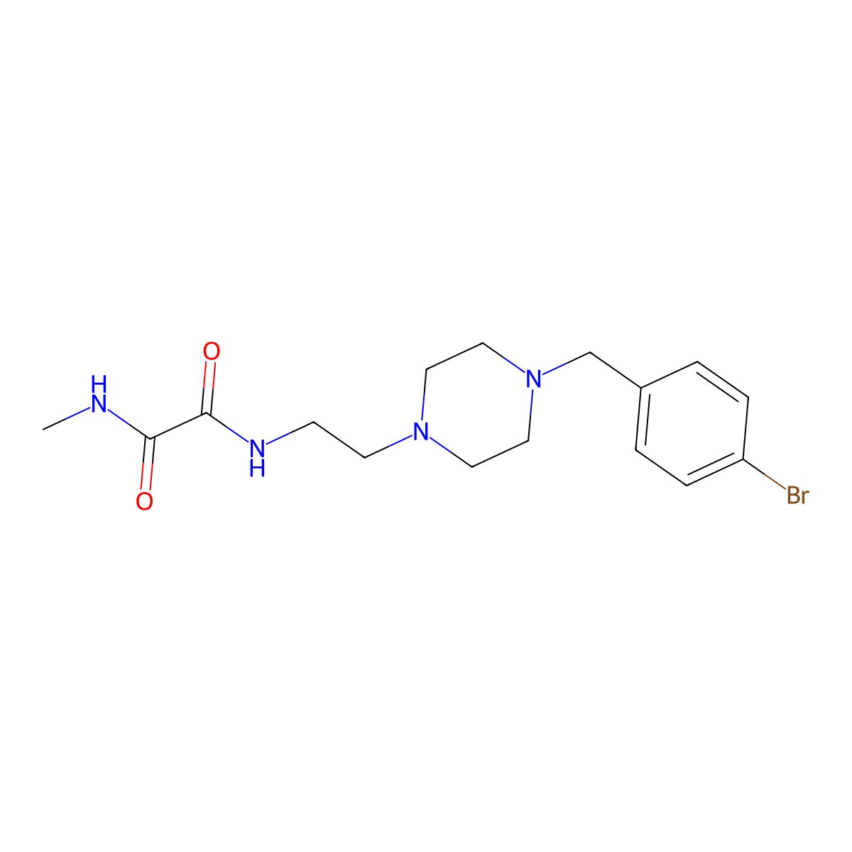 N'-[2-[4-[(4-bromophenyl)methyl]piperazin-1-yl]ethyl]-N-methyloxamide molecular structure, CAS 341954-60-7