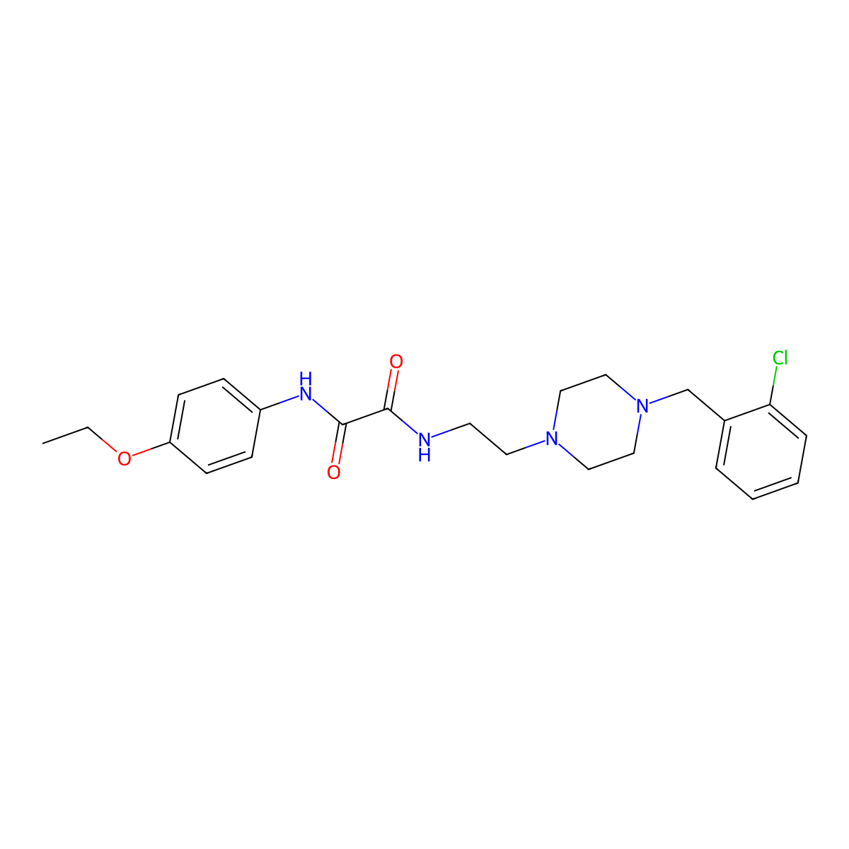 N-[2-[4-[(2-chlorophenyl)methyl]piperazin-1-yl]ethyl]-N'-(4-ethoxyphenyl)oxamide molecular structure, CAS 341954-66-3